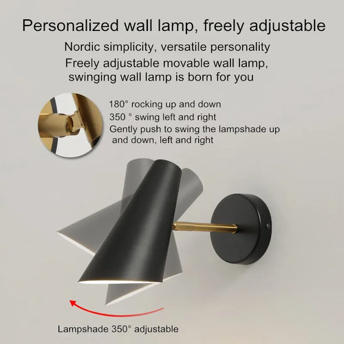 lampe de chevet nordique moderne avec interrupteur créatif et mobile - vue 5 sur 8
