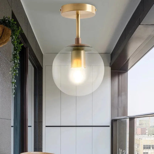 plafonnier nordique minimaliste moderne en verre rond
