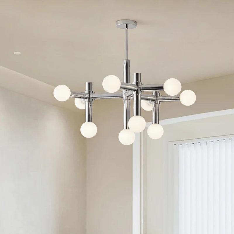 lustre en métal chrome style designer art décor