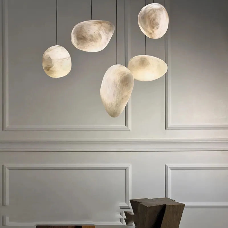 Suspension led en gypse flocon de neige avec texture marbre - vue 3 sur 10