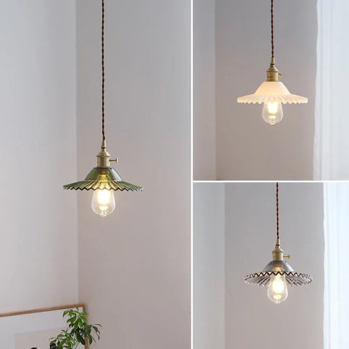 suspension nordique vintage en verre et laiton