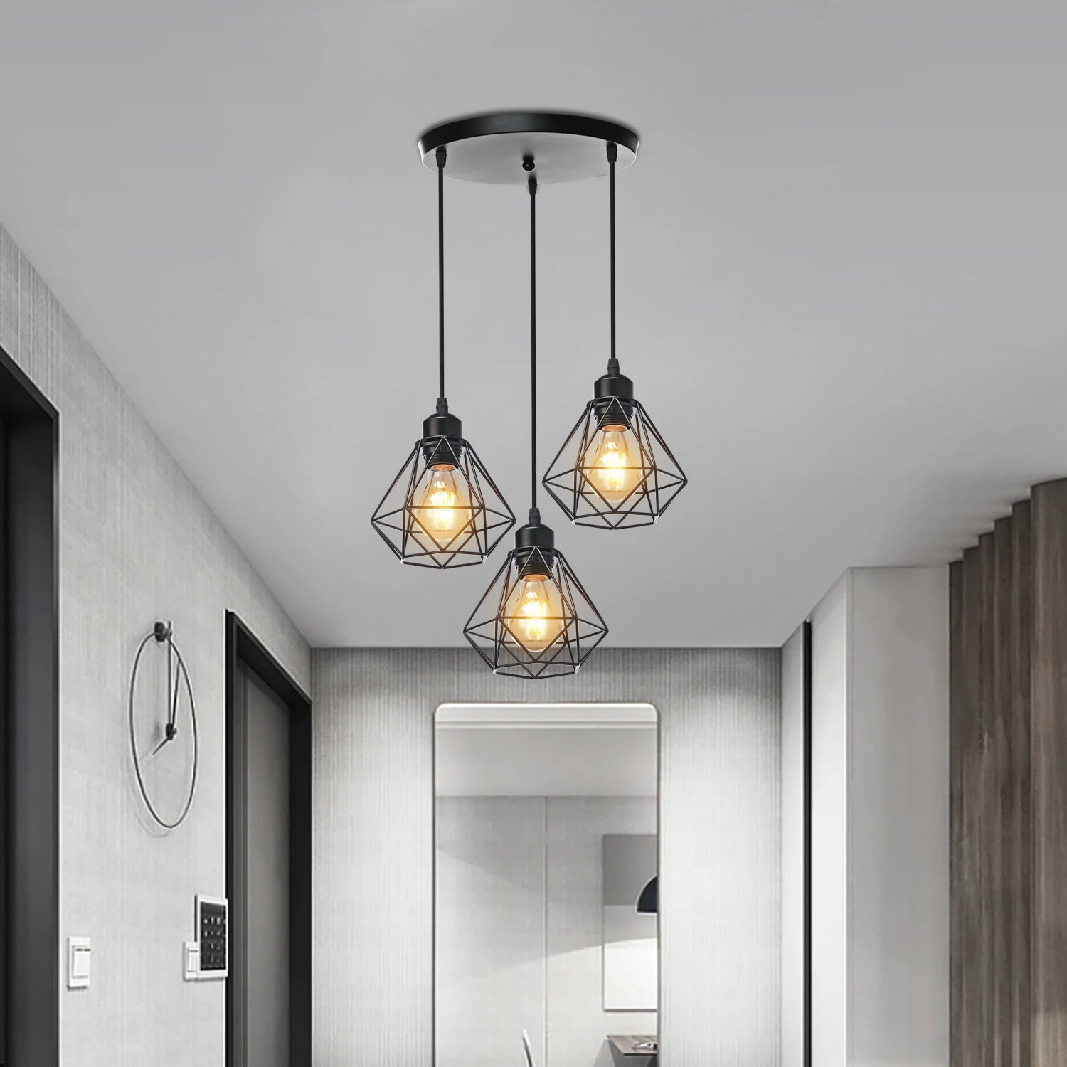 suspension moderne à têtes led pour intérieur design - vue 6 sur 22
