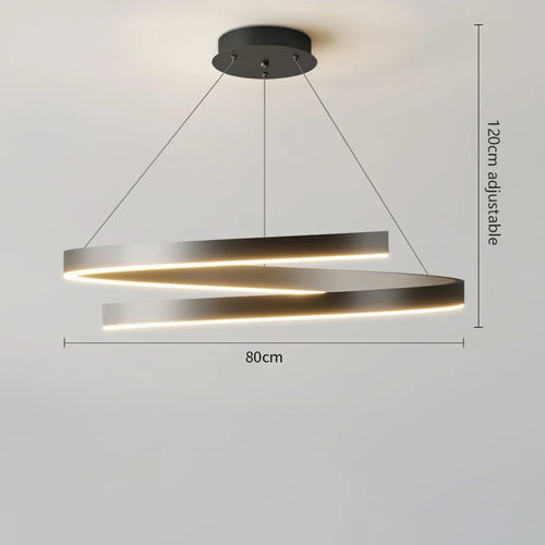 lustre à anneau simple moderne en fer doré avec éclairage LED intérieur - vue 15 sur 15