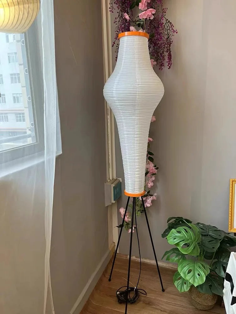 lampadaire led en papier de riz design japonais pour intérieur - vue 6 sur 7