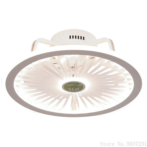 110V / 220V Nordic Simple Bedroom Ceiling Fan Lamp Invisible Restaurant Living Room Children's Room Intelligent Fan Home Decor - vue 6 sur 13