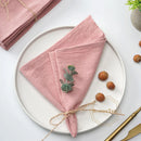 Serviette de table coton lavé style vintage dentelle