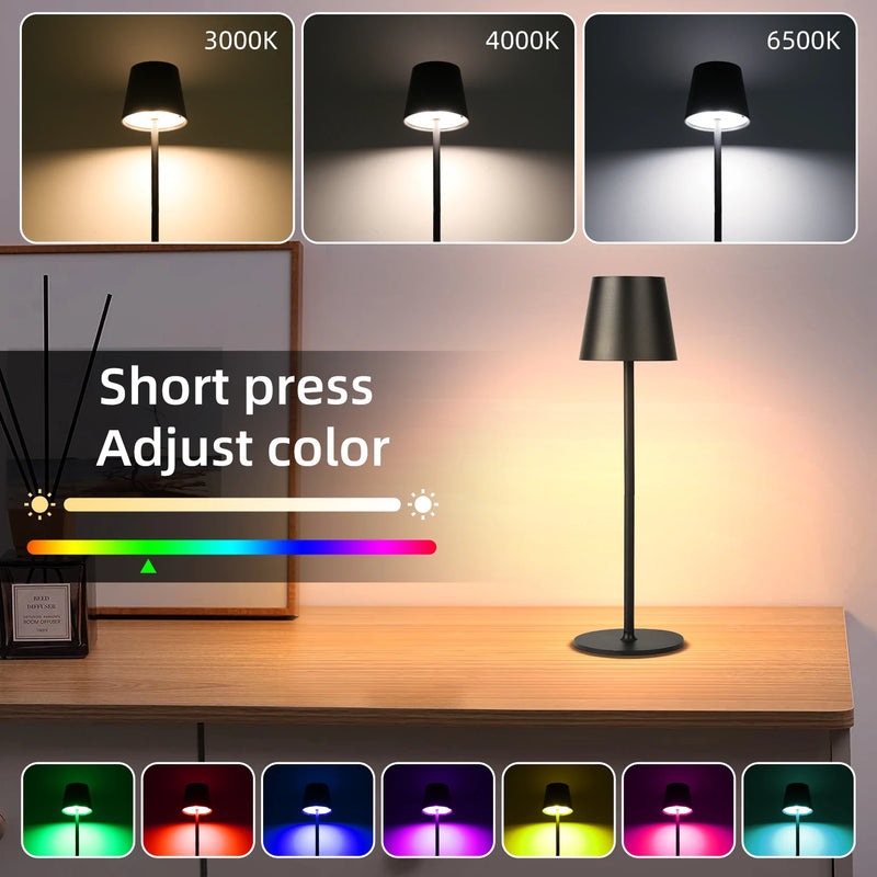 Lampe De Bureau LED Blaupunkt Avec Chargeur Sans Fil 10W USB - Gradation 5 Modes Couleurs, Bras Réglable, Écran LCD, Idéale Lecture & Travail - Noir