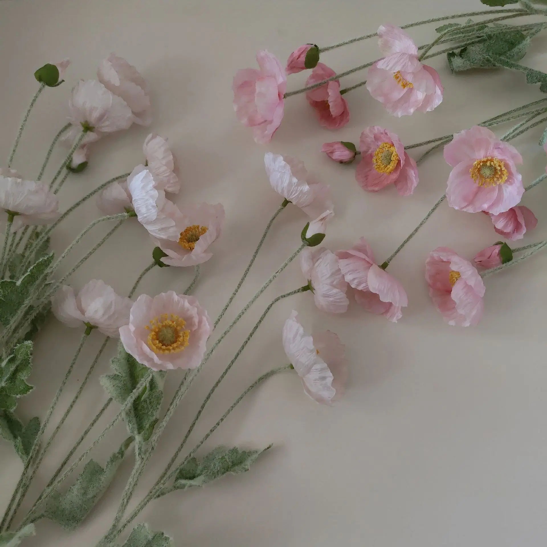 fausses fleurs de pavot en soie pour décorations de mariage et fêtes - vue 4 sur 29