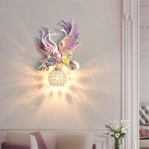 applique murale led en résine cygne décoration créative et moderne - vue 5 sur 10