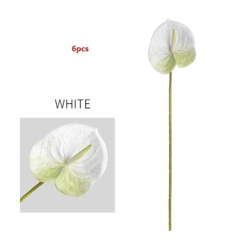 feuilles d'anthurium artificielles pour décoration florale et jardin - vue 14 sur 24