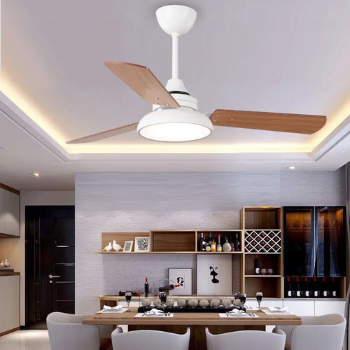 plafonnier moderne ventilateur de plafond avec télécommande et éclairage intégré - vue 4 sur 6