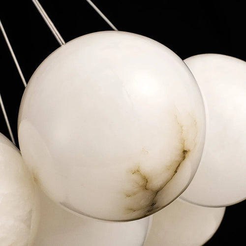 Lustre LED en forme de lune pour décoration de villa de luxe - vue 7 sur 6