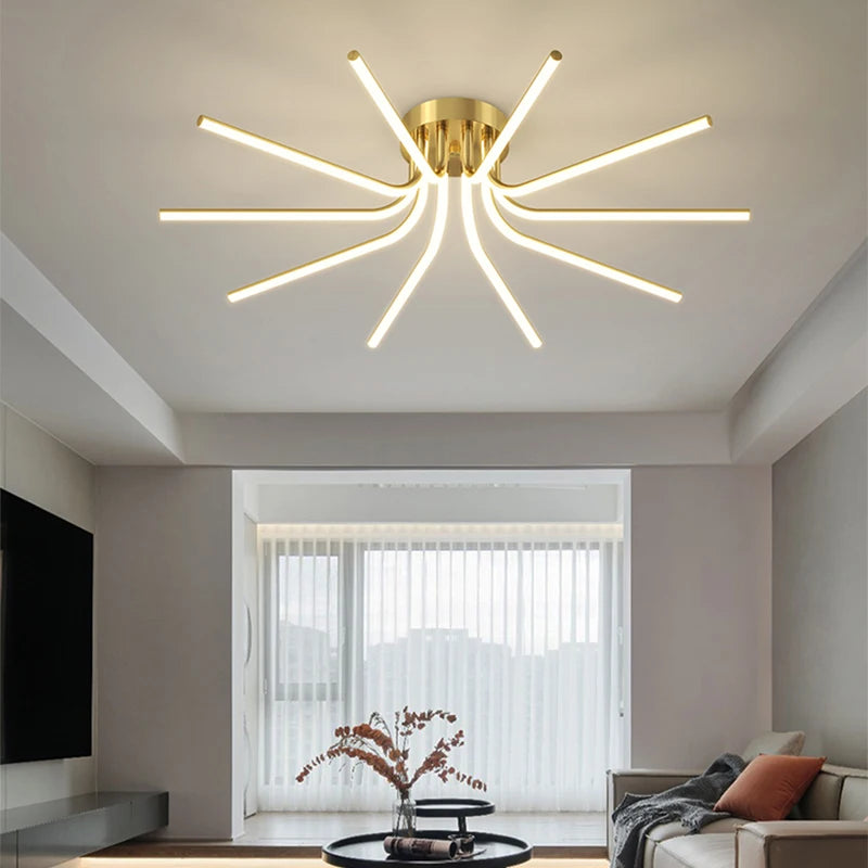 Plafonnier LED en cuivre au design moderne - vue 6 sur 12