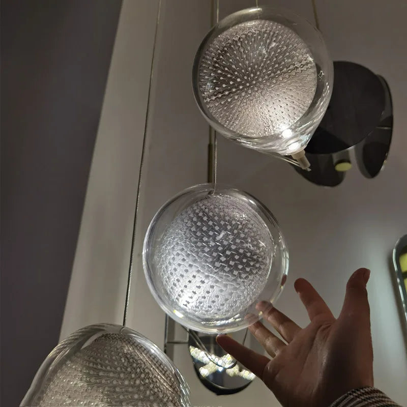 lustre moderne en verre pour décoration intérieure suspendue - vue 4 sur 8
