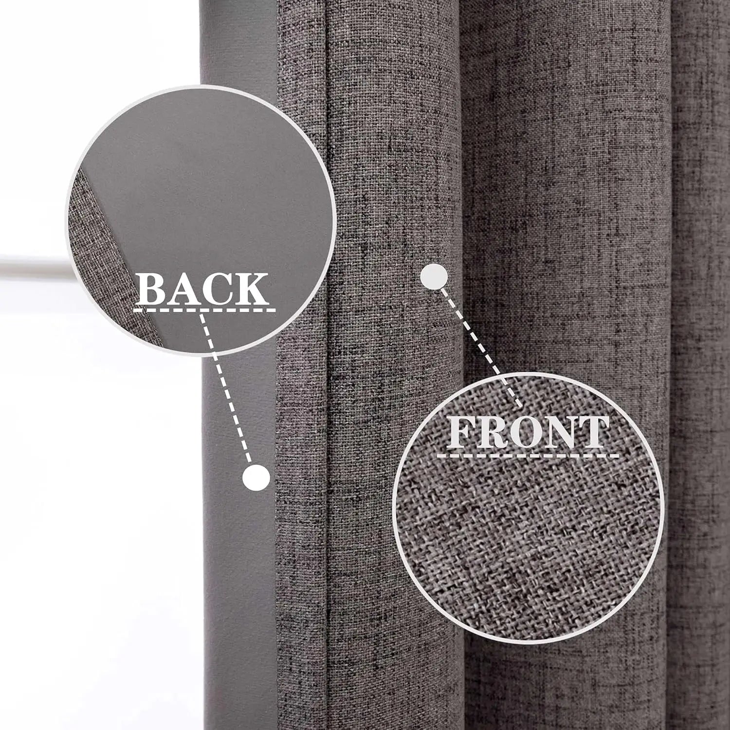 Rideau occultant faux lin extra long sur mesure - vue 4 sur 9