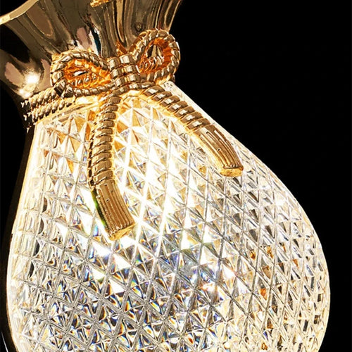 Gold Lucky Bag Chandelier For Living Room Bedroom Bedside Corridor Home Decoration Accessories Led Lighting Decorative Lamps - vue 6 sur 7