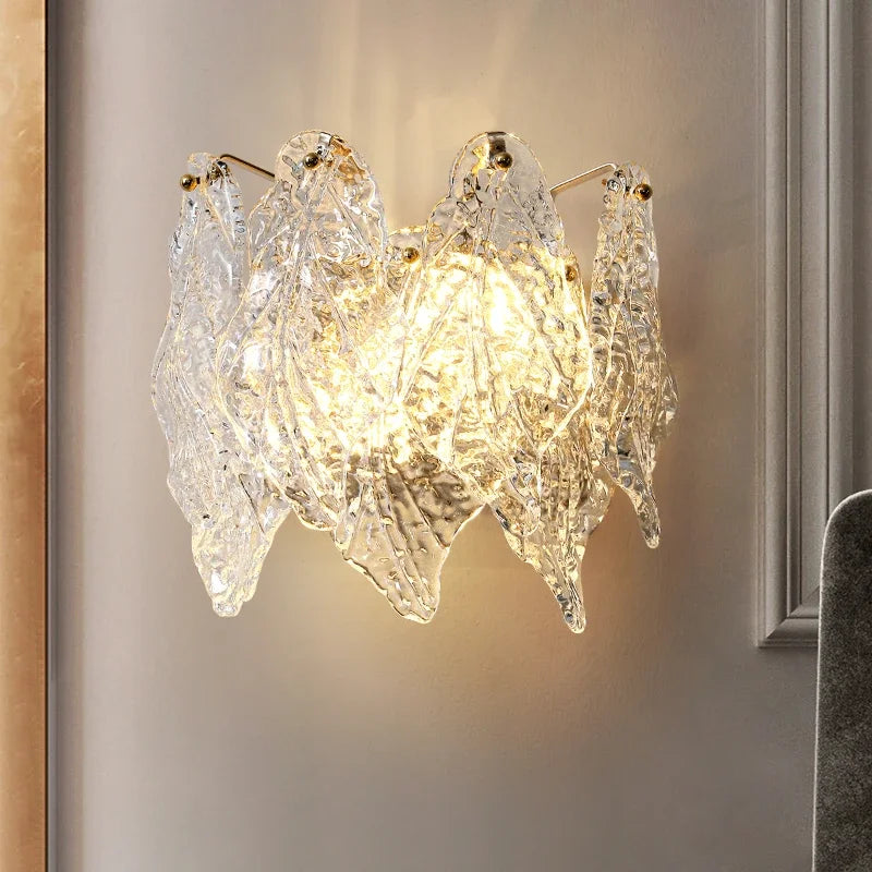 applique murale moderne luxe en verre design doré à led - vue 2 sur 7