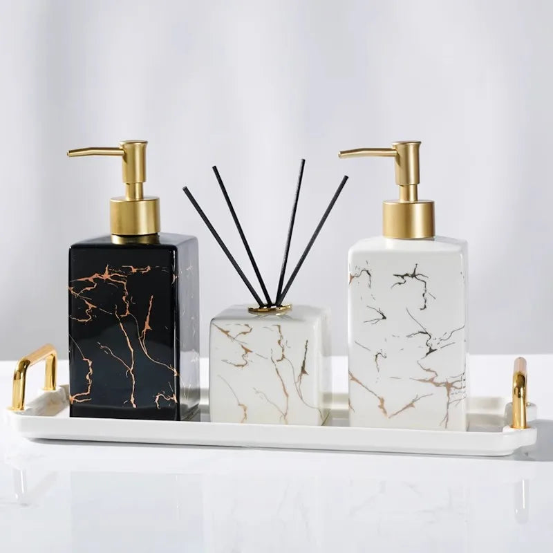 bouteille en céramique pour désinfectant et gel douche - vue 4 sur 26