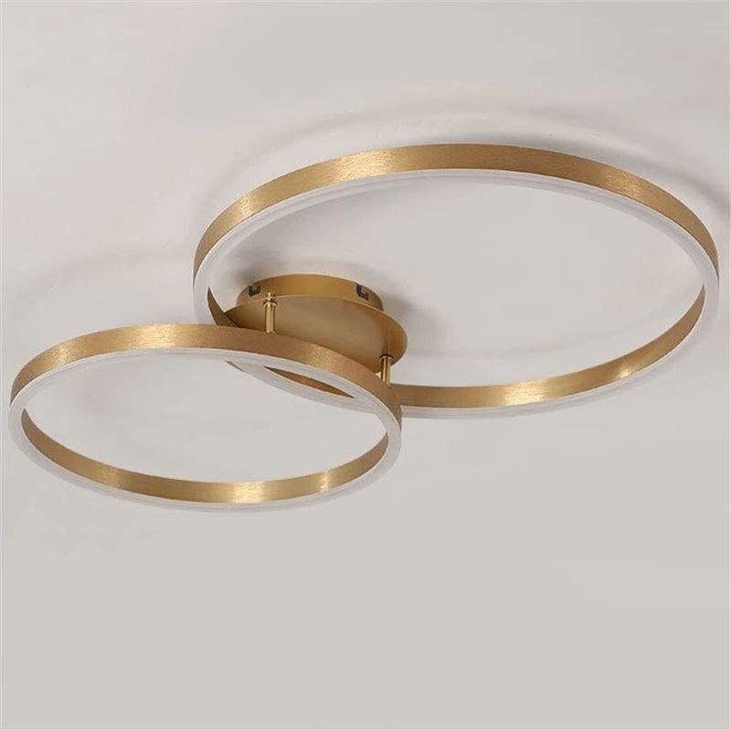 plafonnier led rond doré avec abat-jour acrylique créatif