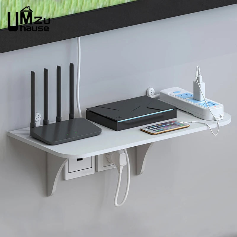 étagère flottante pour routeur et accessoires de rangement mural