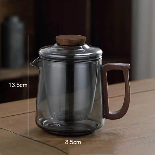 Théière cafetière en verre portatif avec tasses puer