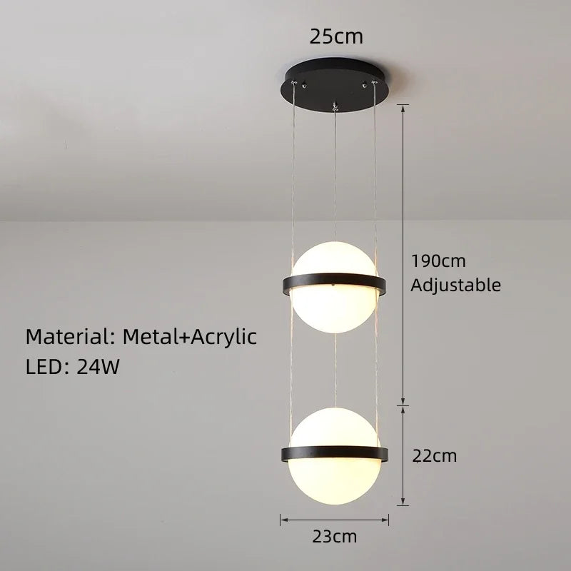 lustre moderne diy led avec pot de fleurs pour jardin céleste - vue 18 sur 18
