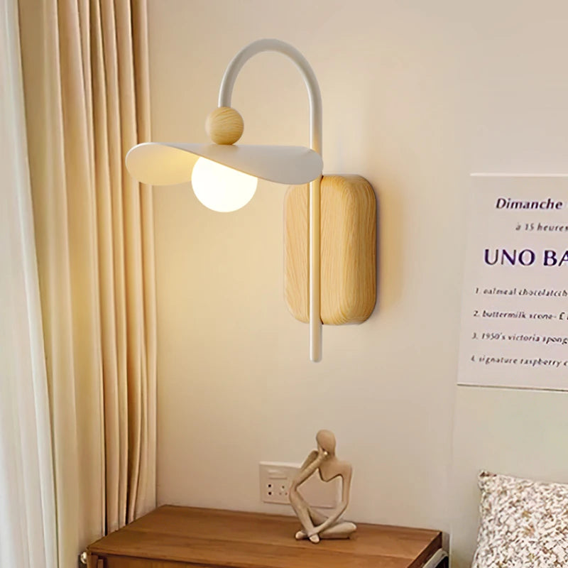 applique murale nordique en bois led pour bureau restaurant