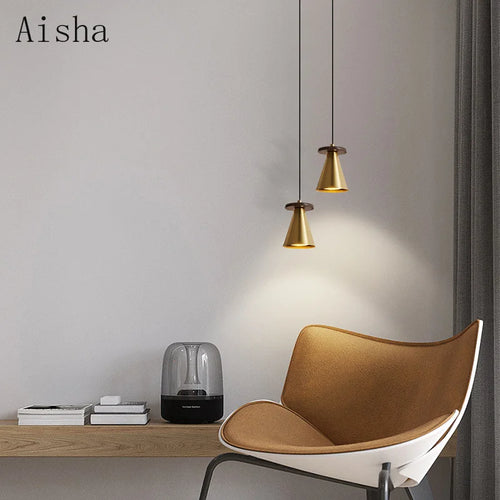 suspension en bois de noyer et cuivre design élégant pour intérieur raffiné - vue 2 sur 8