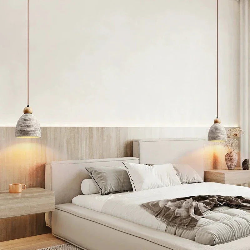 suspension wabi-sabi en ciment et travertin pour décoration intérieure - vue 5 sur 14