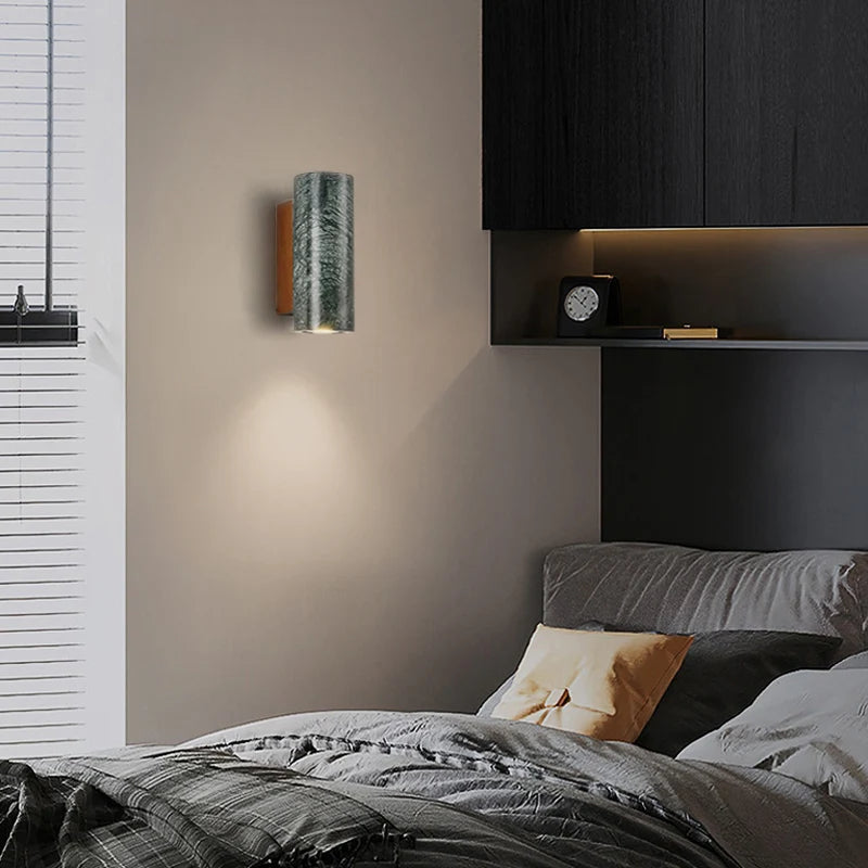 applique murale led en marbre support chevet décorative nordique hôtel