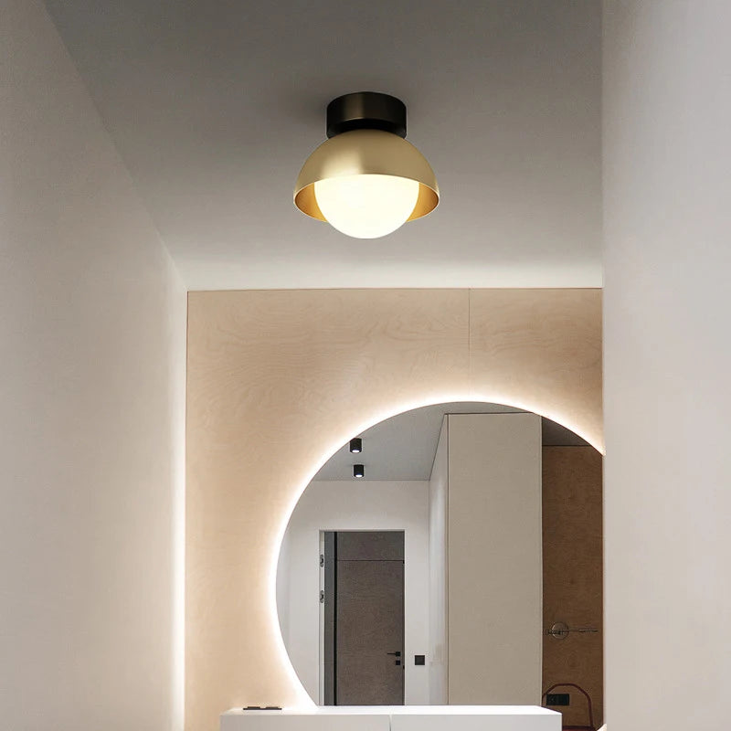 lampe de couloir en cuivre moderne et minimaliste à trois couleurs