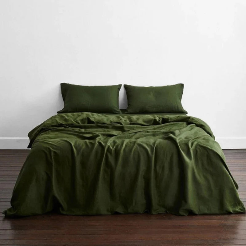 housse de couette en lin naturel doux et respirant