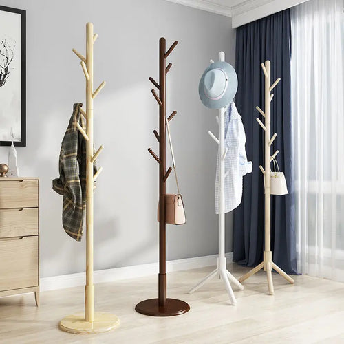 porte-manteau vertical en bois massif pour vêtements et accessoires - vue 4 sur 14