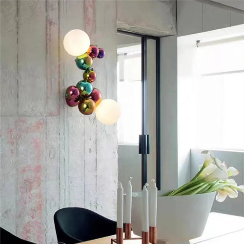applique murale en verre design postmoderne lumineuse et colorée - vue 6 sur 8