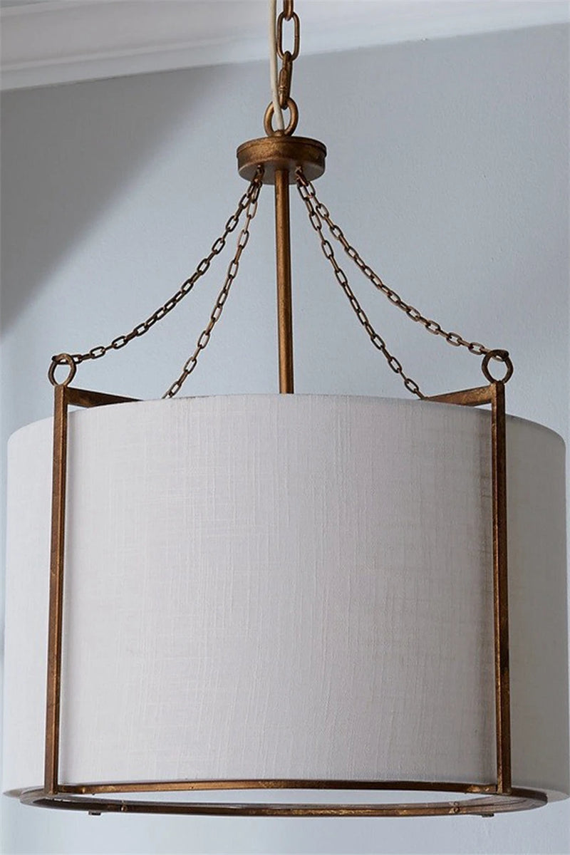 Lustre vintage en tissu ombre style lanterne