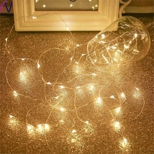 guirlande lumineuse led usb en cuivre argent pour décorations de fête - vue 7 sur 14