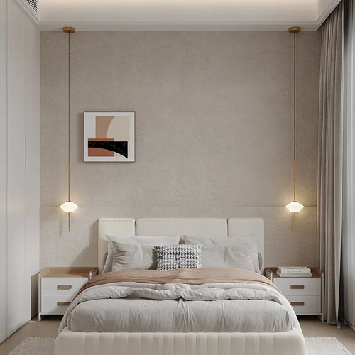 Suspension LED en verre blanc moderne - vue 6 sur 10