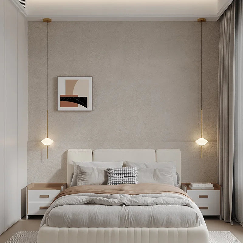 Suspension LED en verre blanc moderne - vue 5 sur 10