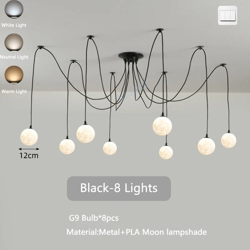 lustre multi lumières suspendues style nordique pour commerces - vue 12 sur 16