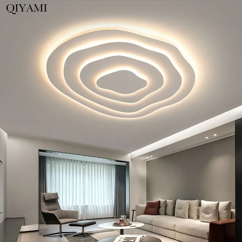 plafonnier led multicouche blanc minimaliste moderne - vue 4 sur 12