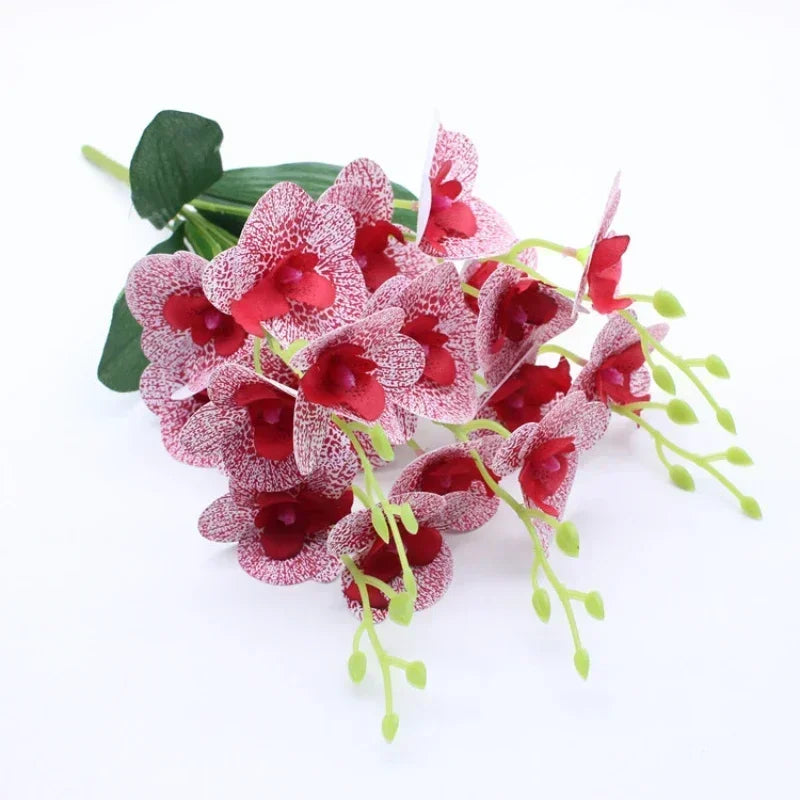 fleurs artificielles 3d décoration orchidée papillon phalaenopsis faux fleurs - vue 14 sur 17