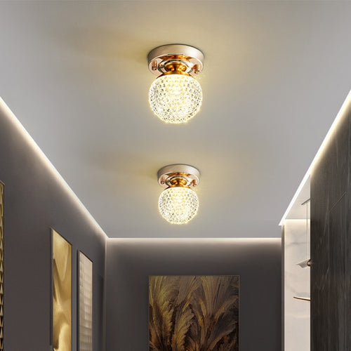 LED ceiling light in luxury Tourtelle gold crystal