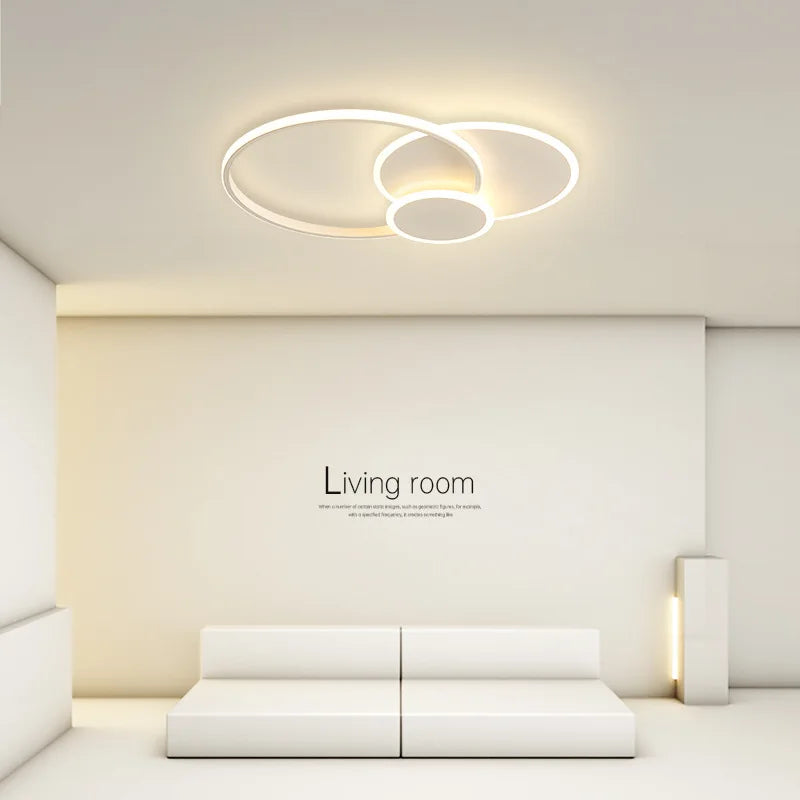 plafonnier Anneau moderne LED Simple variateur intelligent pour chambre à manger salon Hall éclairage intérieur