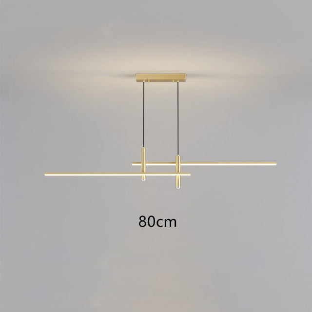 Lustre design LED minimaliste en barre métallique Sarno - vue 10 sur 12
