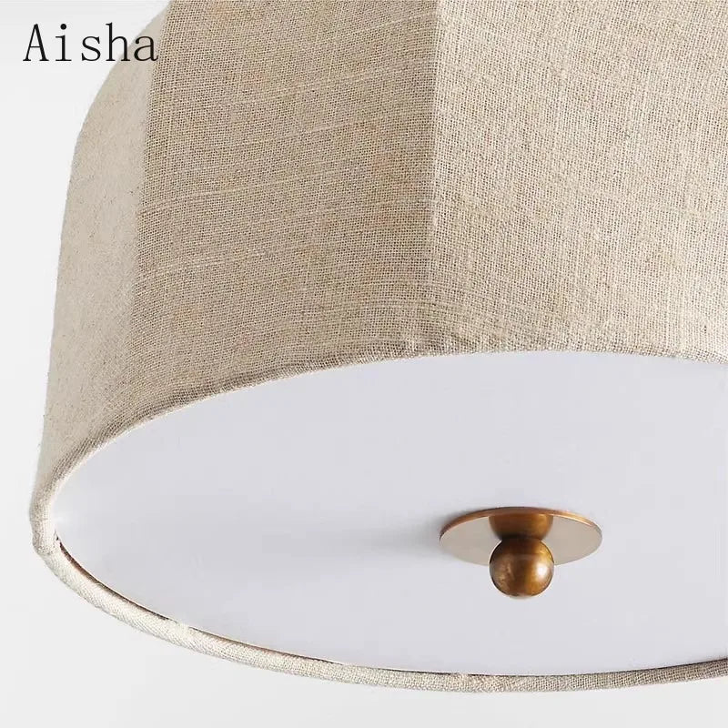 plafonnier en tissu lin américain pour une décoration artistique élégante - vue 9 sur 8