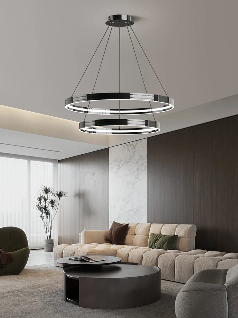 lustre moderne en métal pour éclairage intérieur élégant - vue 3 sur 16