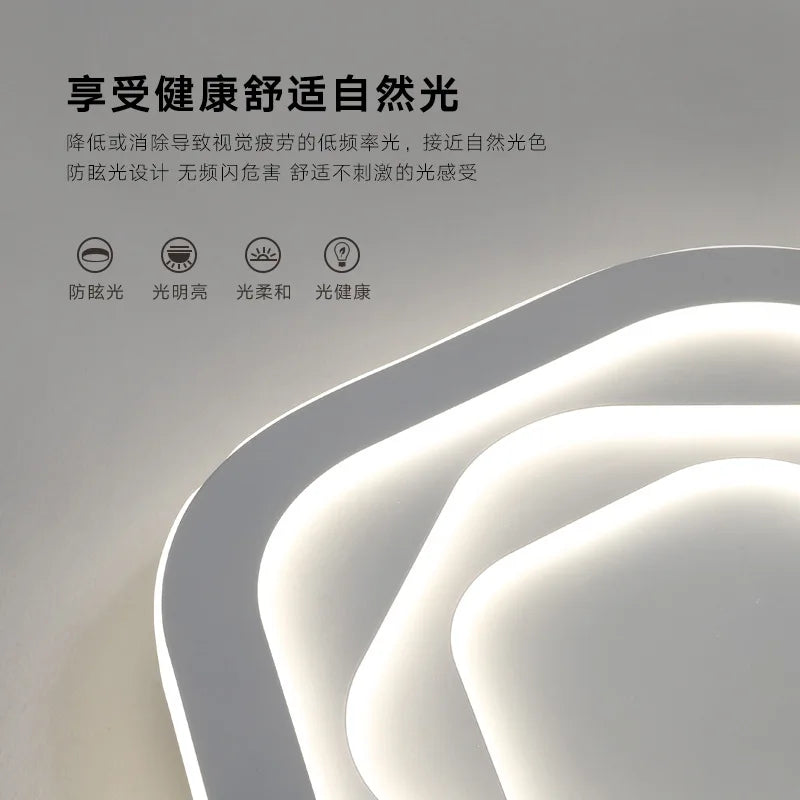 plafonnier moderne minimaliste design créatif lumière led ultra mince - vue 6 sur 12