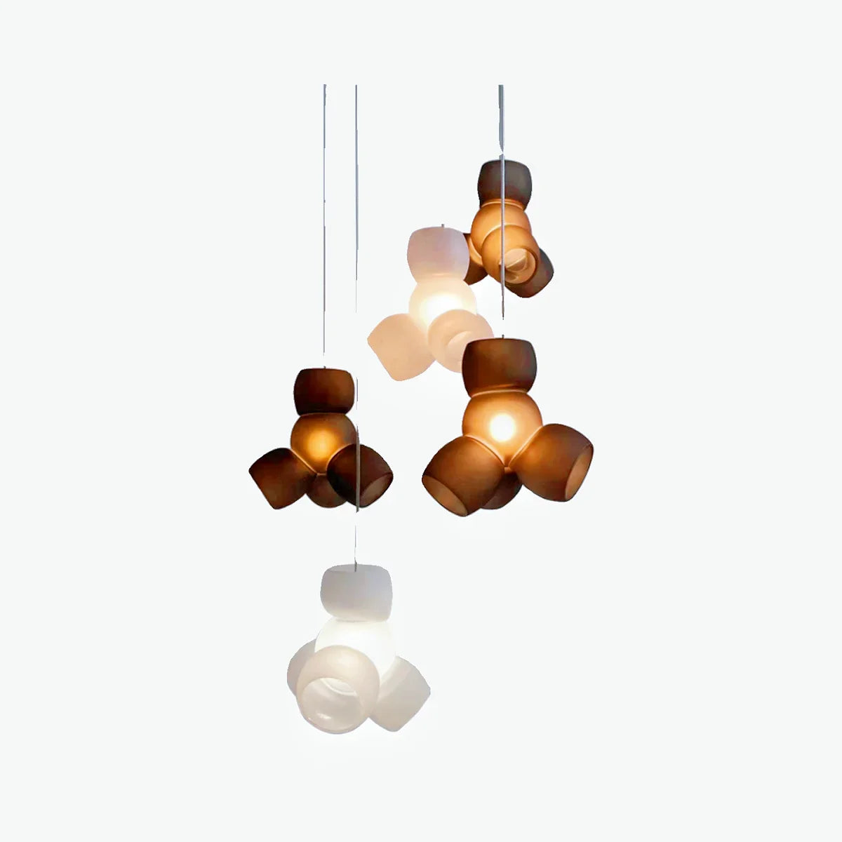 plafonnier moderne à bulles de verre design élégant lumineux - vue 6 sur 6