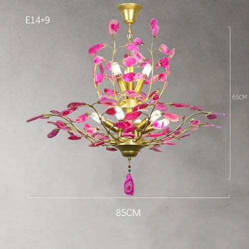 lustre led en agate naturelle idéal pour décoration romantique - vue 9 sur 15