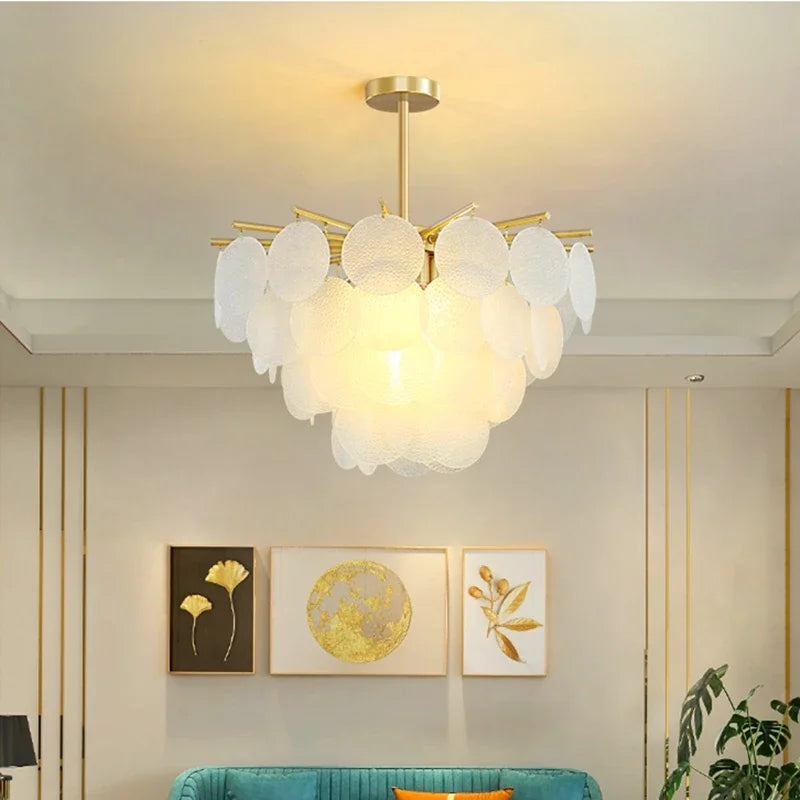 lustre moderne en verre et métal pour un décor élégant - vue 3 sur 9